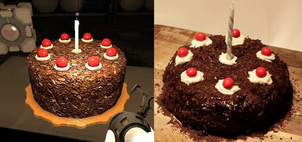 portal cake comparison